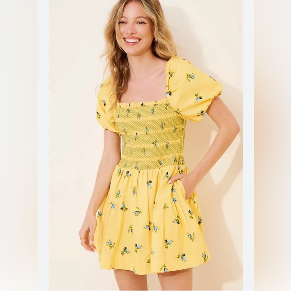By Anthropologie smocked dress absolutely adorable